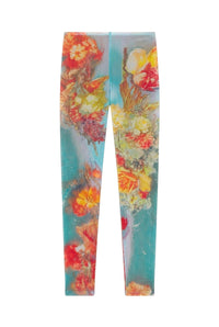 Collants Flower imprimés en tulle - Blue & Yellow