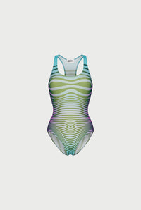 Maillot une pièce Flower imprimé - Blue & Purple