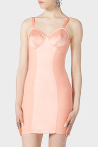 Robe courte Tattoo en satin - Salmon