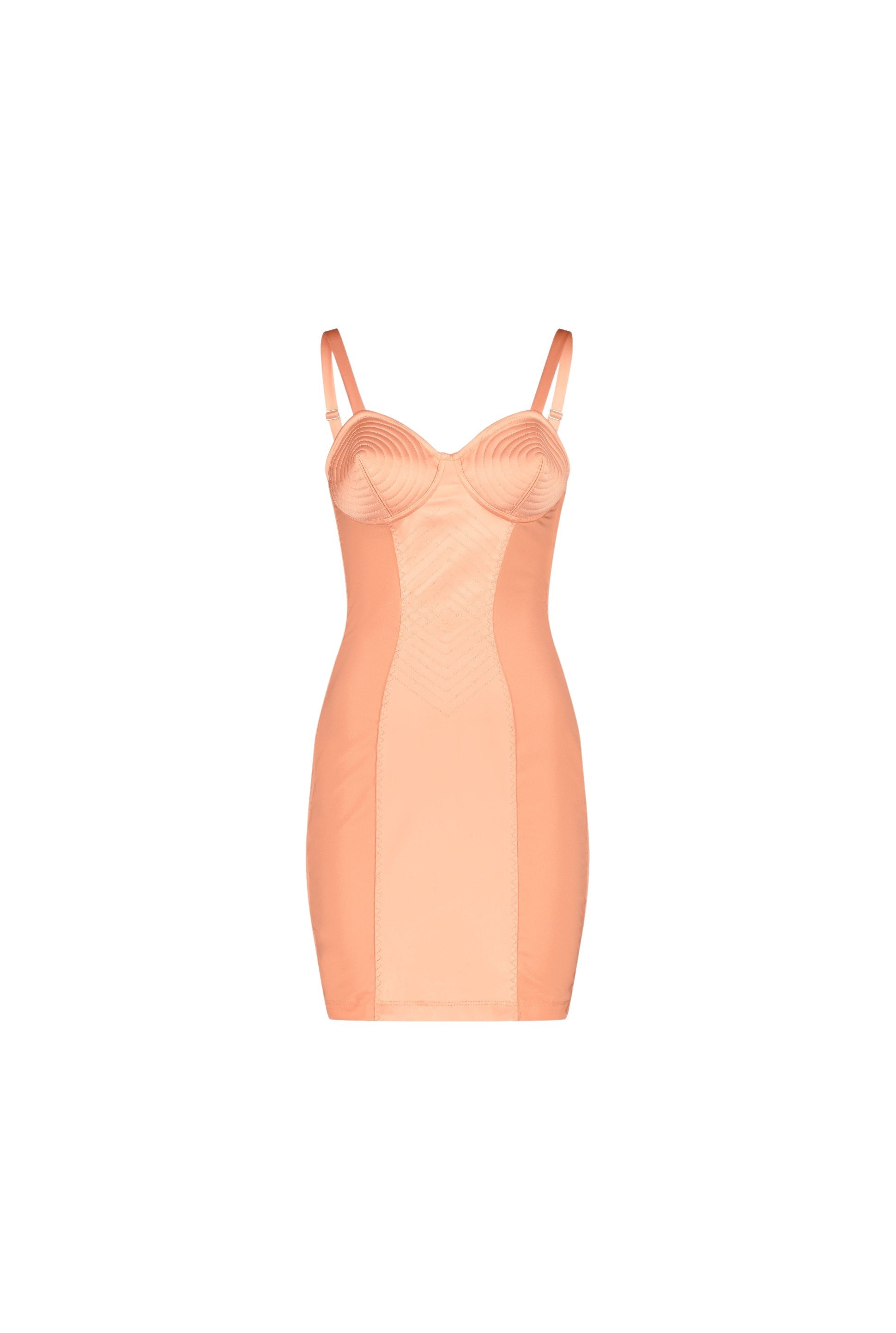Robe courte Tattoo en satin - Salmon