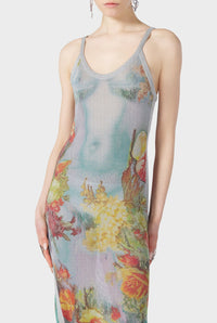 Robe asymétrique Flower imprimée - Silver & Multicolor
