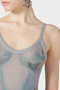 Robe asymétrique Flower imprimée - Silver & Multicolor
