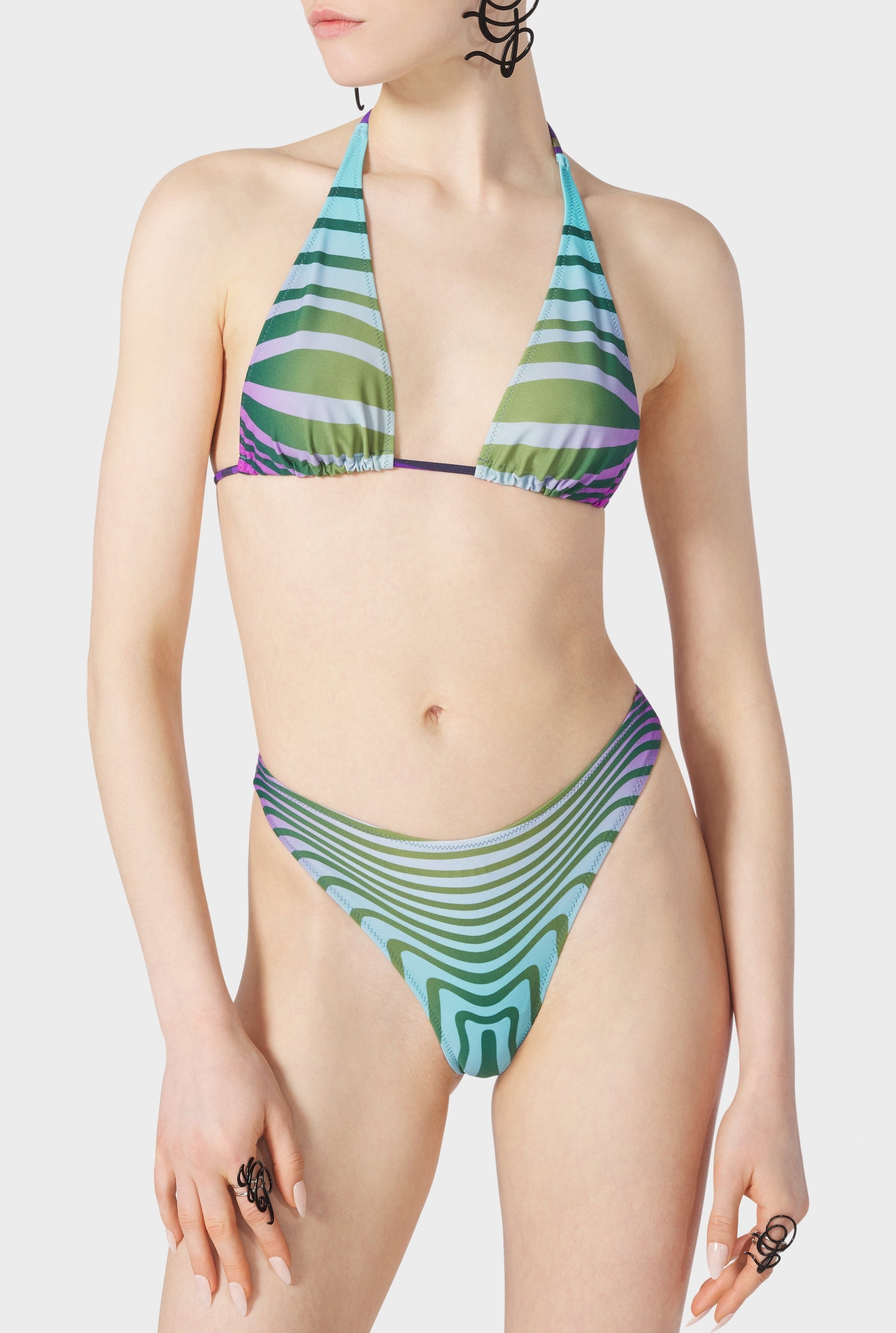Haut de bikini Flower imprimé - Blue & Purple