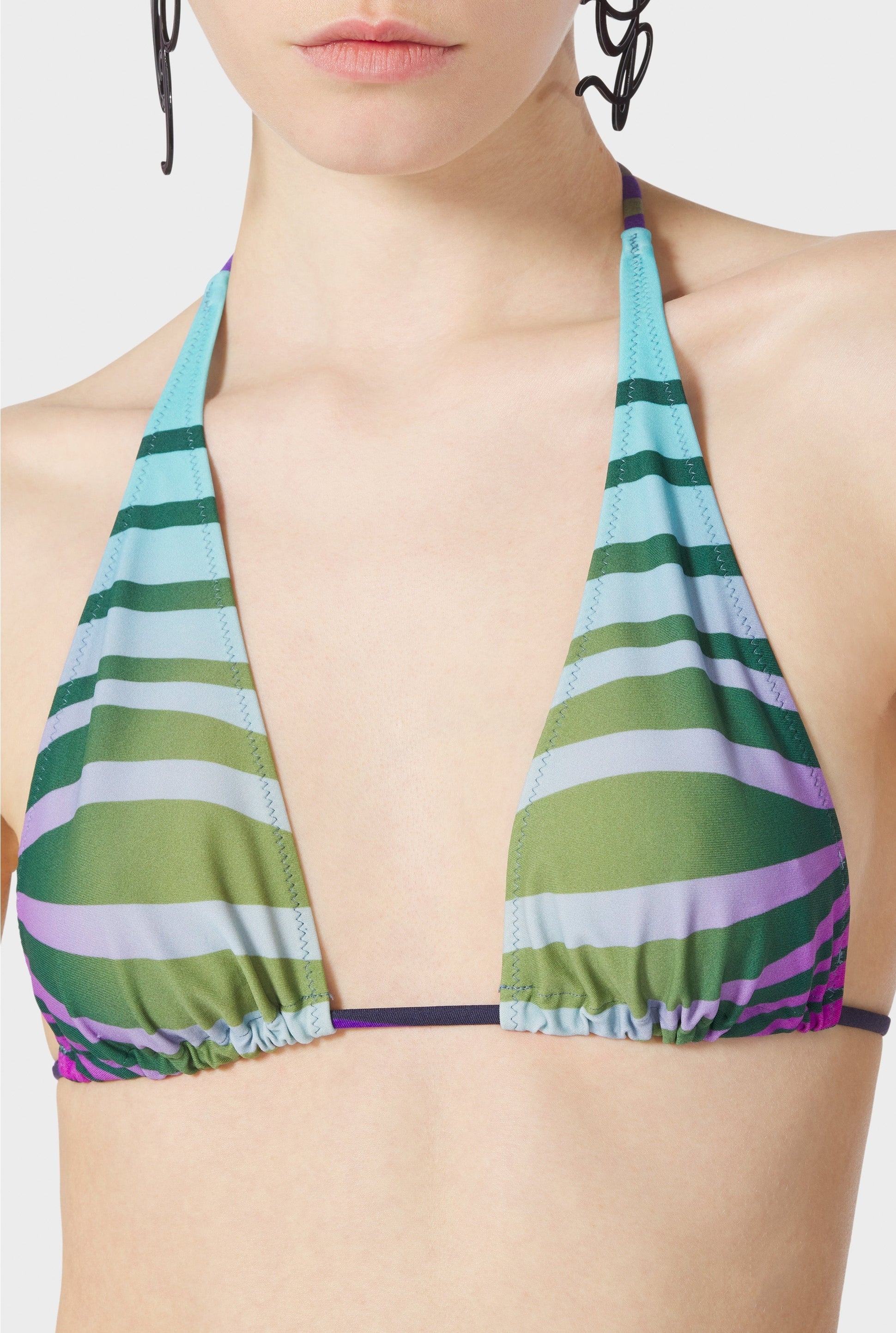 Haut de bikini Flower imprimé - Blue & Purple