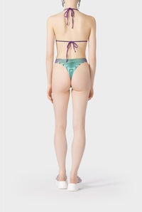 Haut de bikini Flower imprimé - Blue & Purple