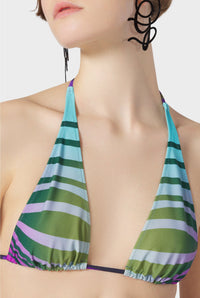 Haut de bikini Flower imprimé - Blue & Purple