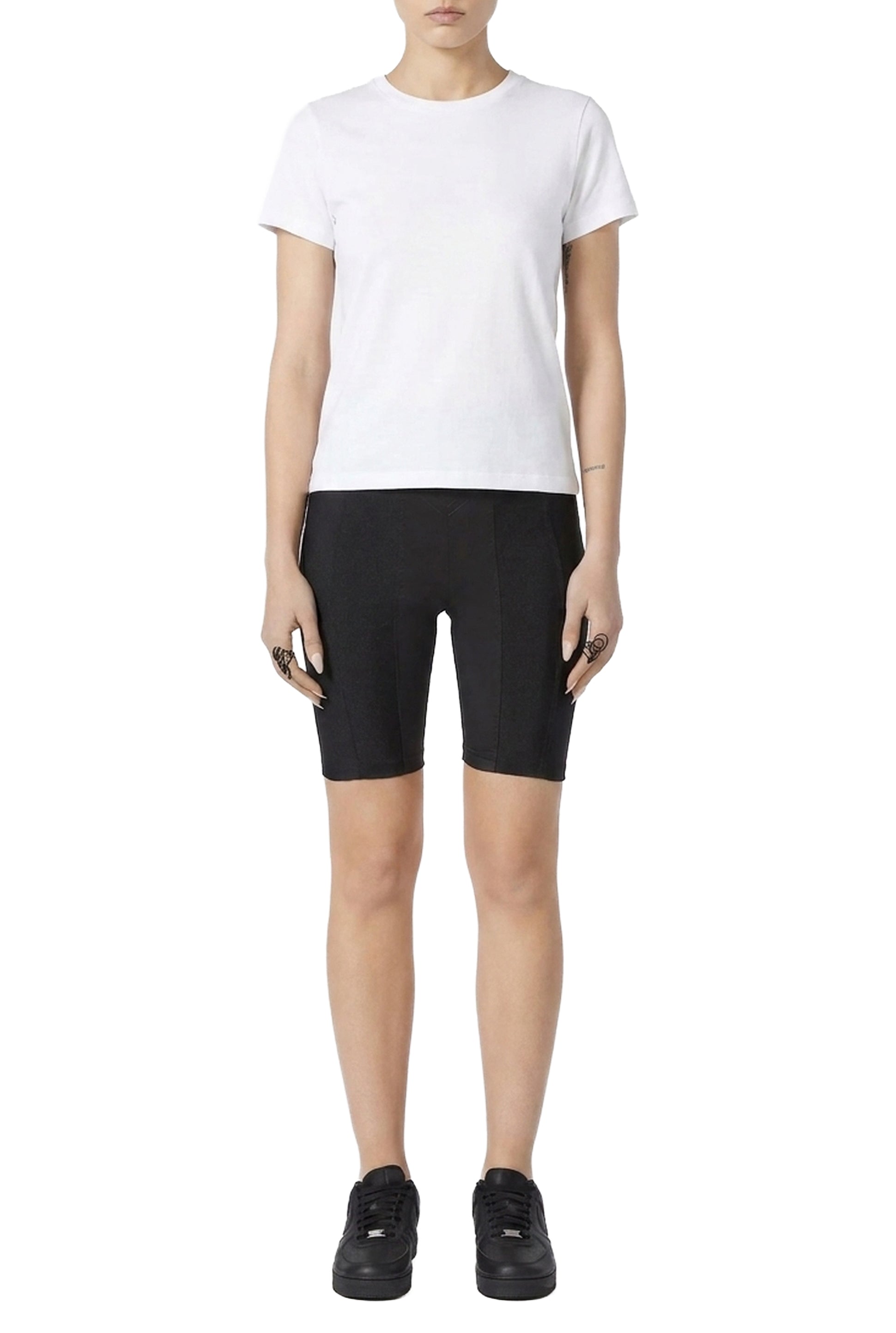 Flower satin cyclist - Black