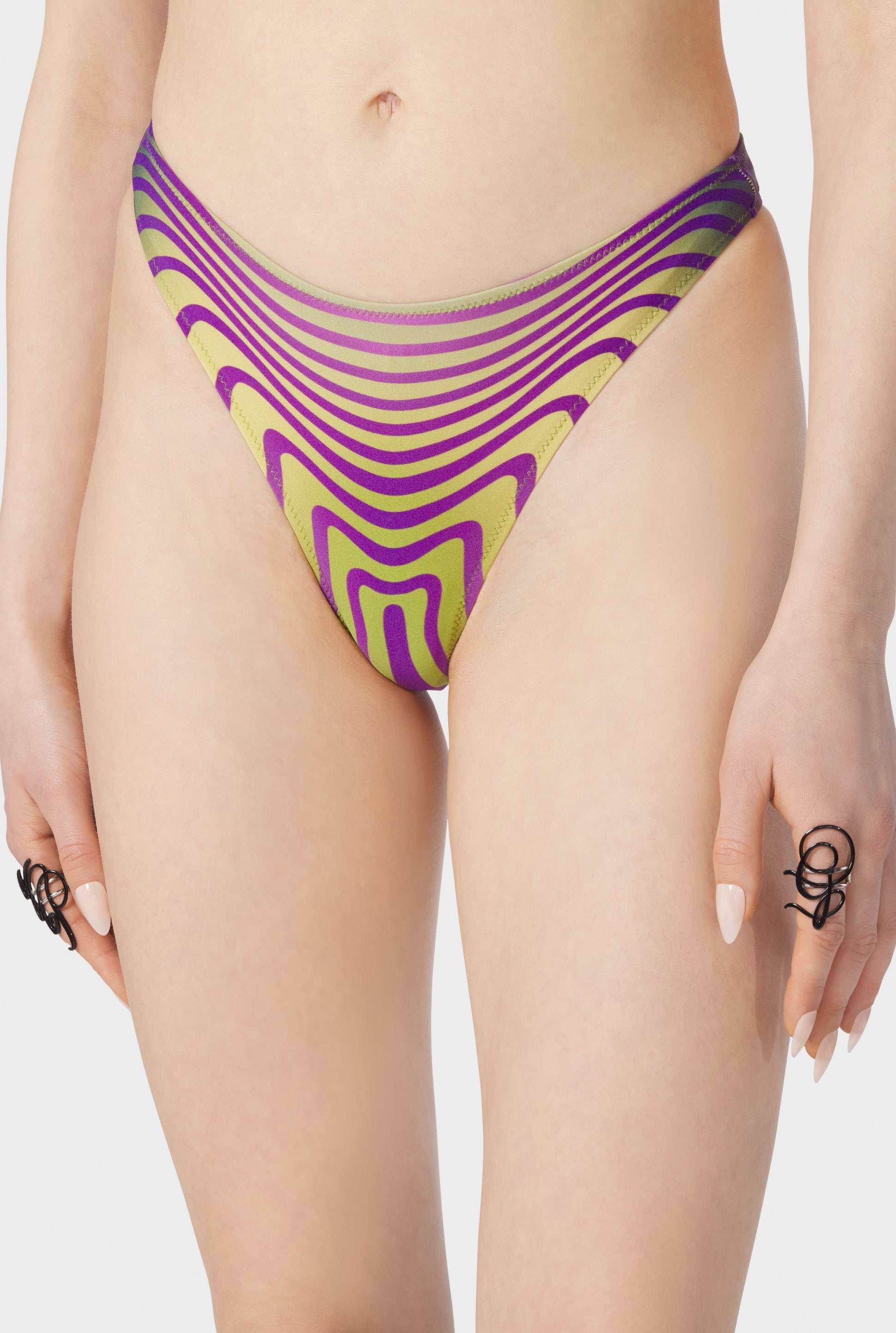 Bas de Bikini Flower imprimé - Green & Purple