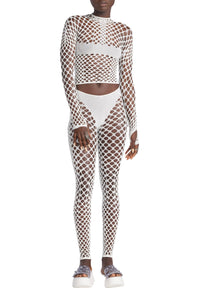 Legging Cyber en résille - Ecru