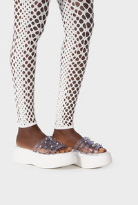 Legging Cyber en résille - Ecru