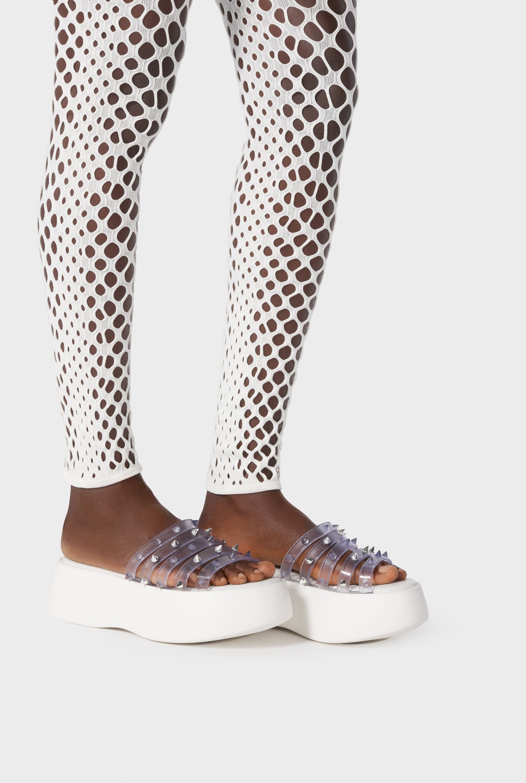 Legging Cyber en résille - Ecru