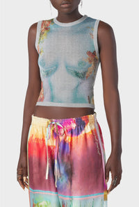 Débardeur Flower imprimé - Silver & Multicolor