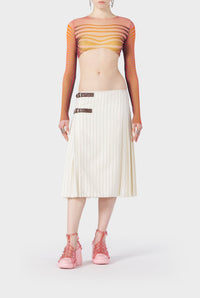 Top Flower imprimé en tulle - Red & Orange