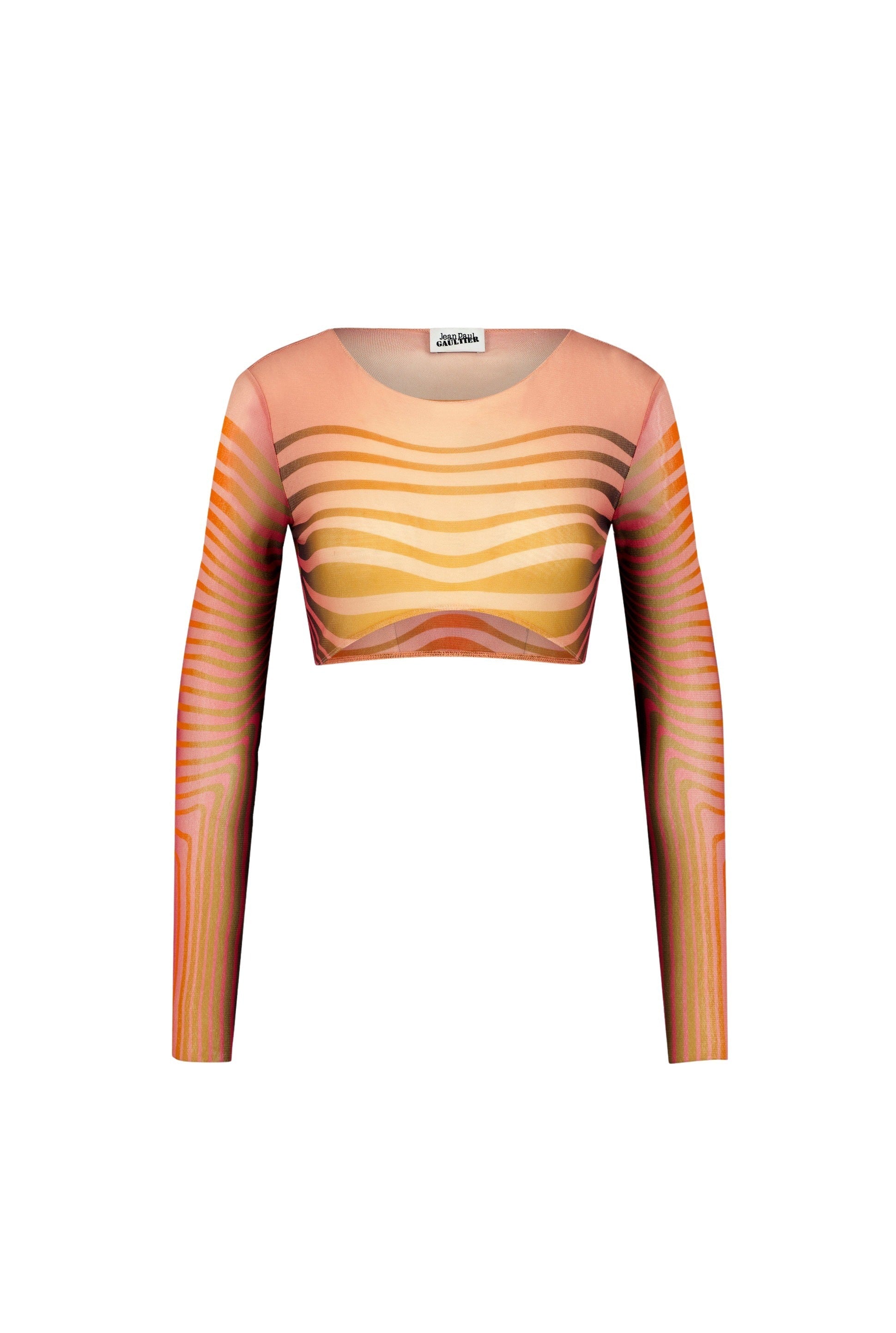 Top Flower imprimé en tulle - Red & Orange