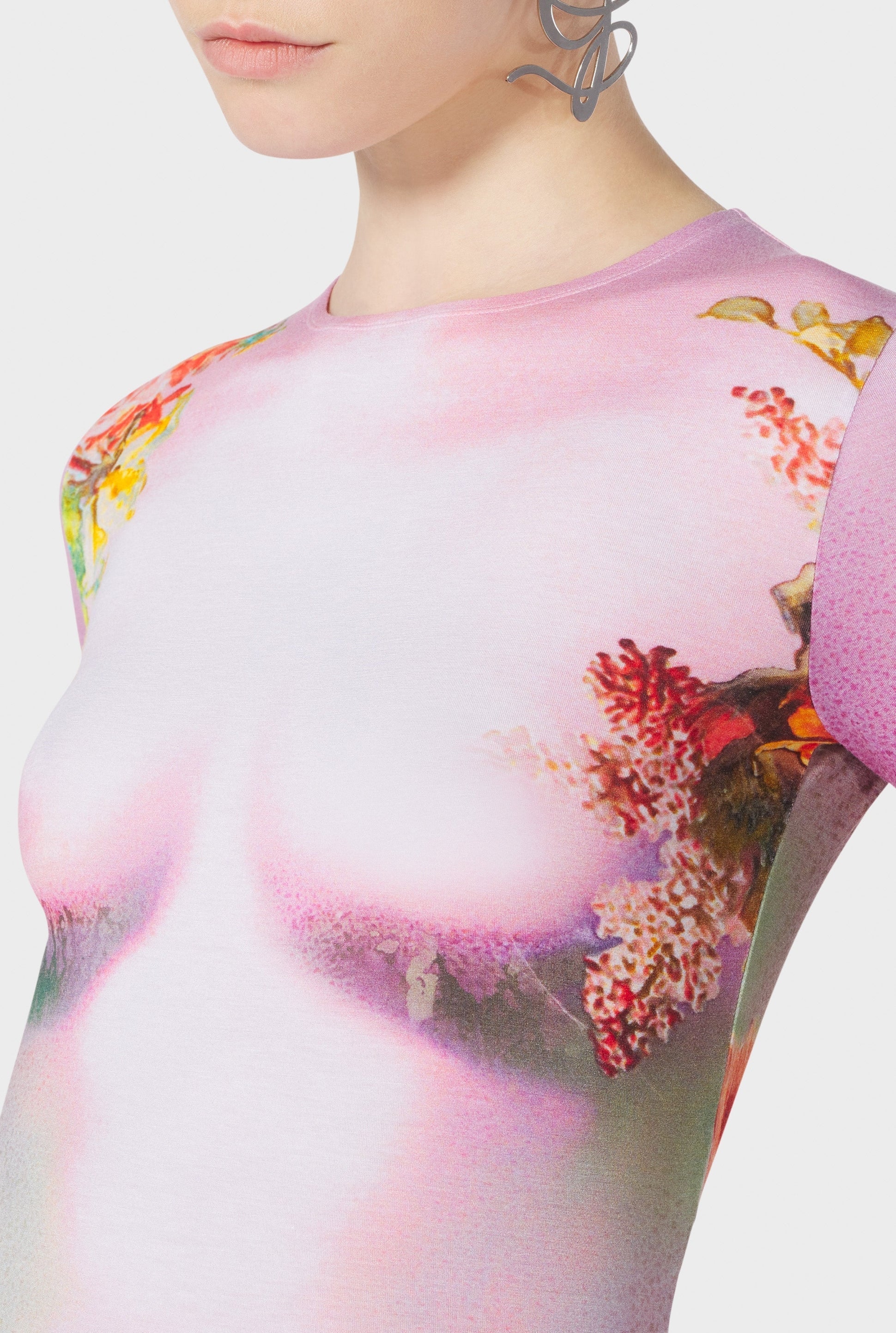 Flower printed top - Pink & Yellow