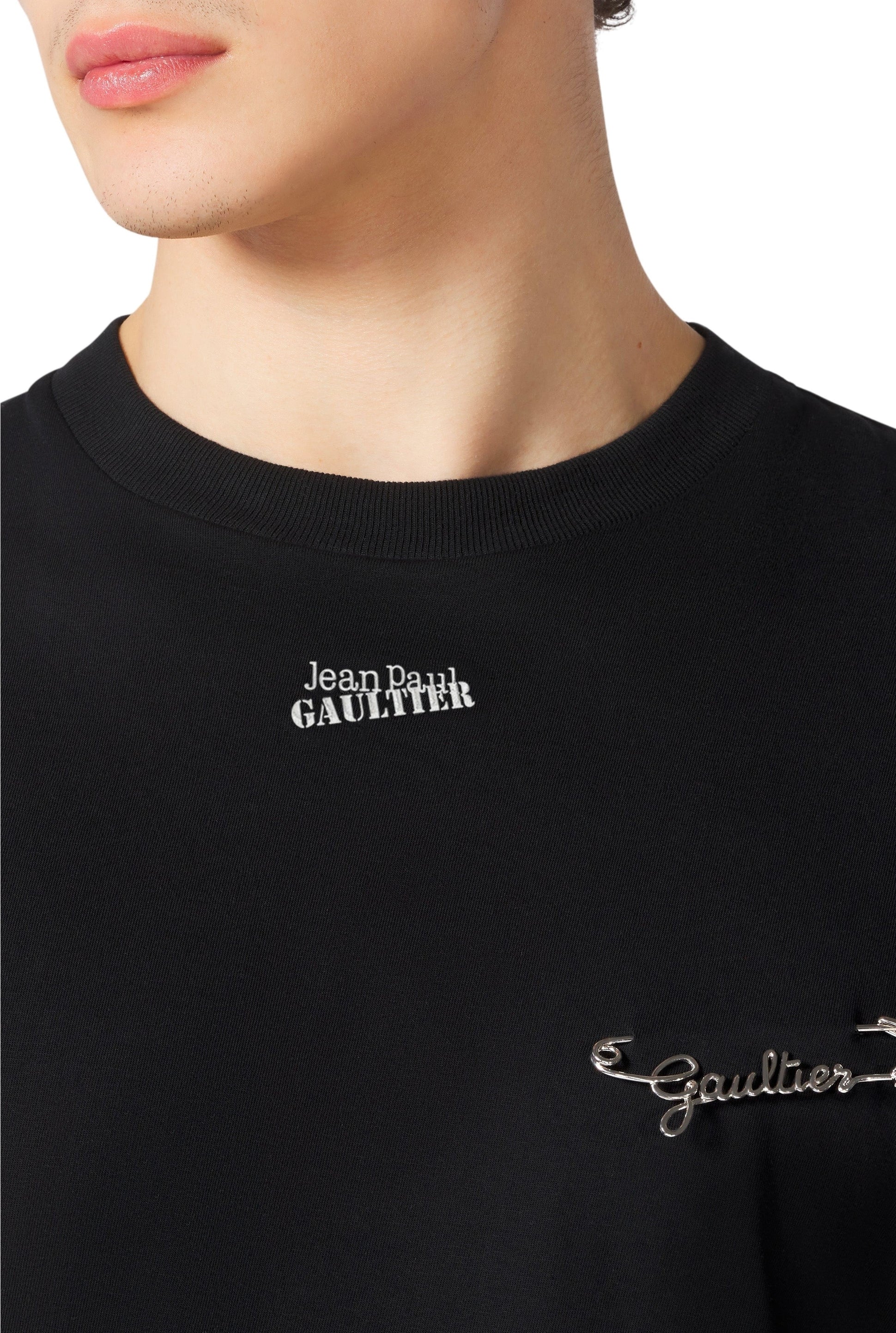 Broche épingle unisexe Gaultier à logo - Silver