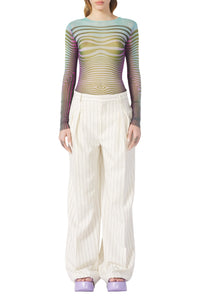 Top Flower imprimé en tulle - Blue & Purple