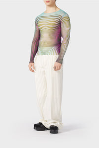 Top Flower imprimé en tulle - Blue & Purple