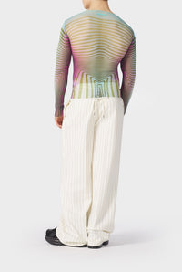 Top Flower imprimé en tulle - Blue & Purple