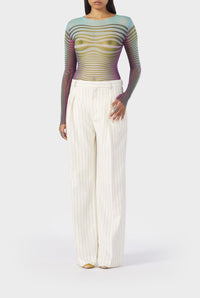 Top Flower imprimé en tulle - Blue & Purple