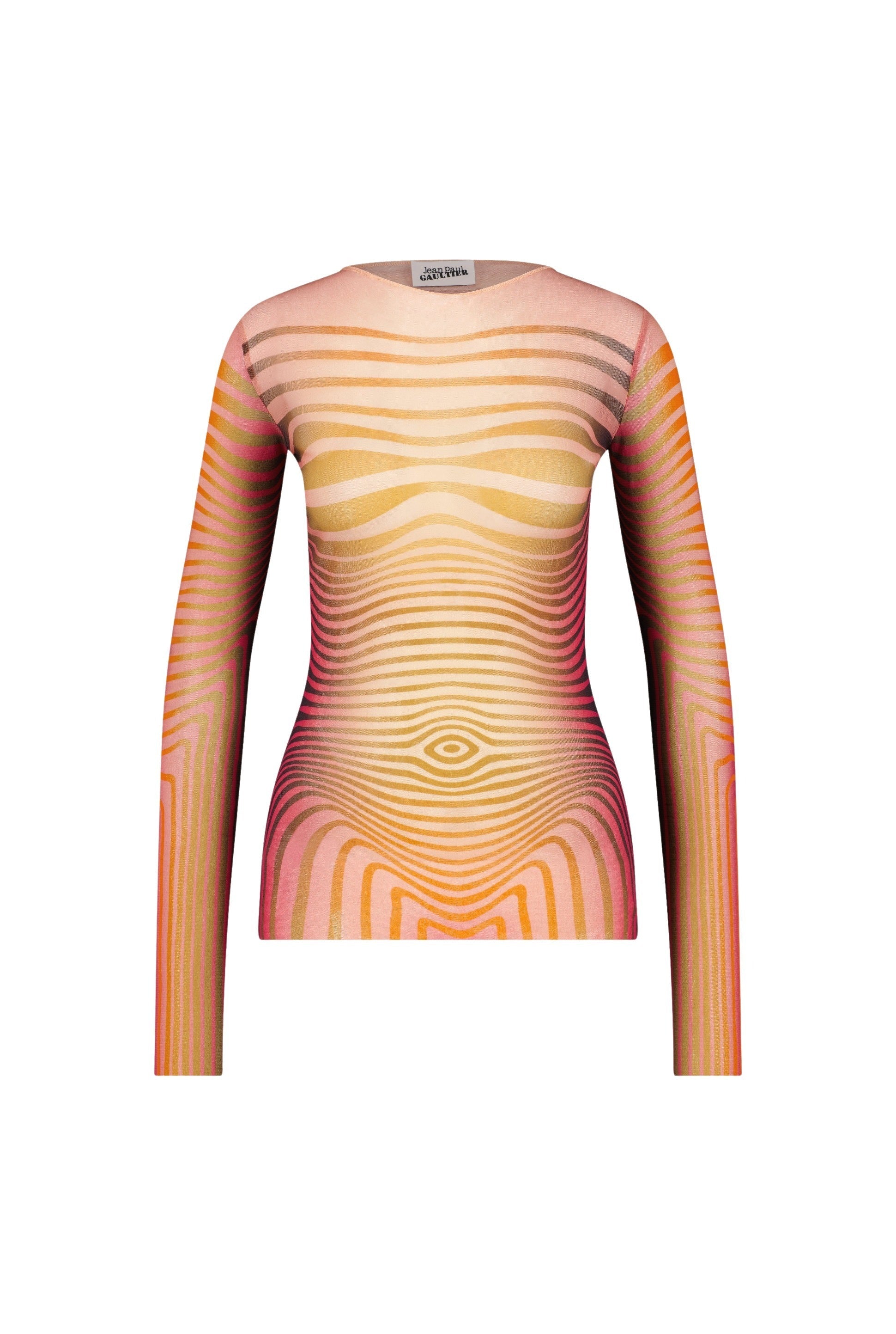 Top Flower imprimé en tulle - Red & Orange