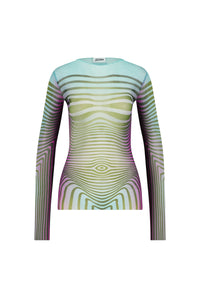 Top Flower imprimé en tulle - Blue & Purple