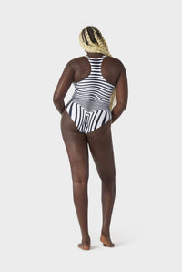Maillot une pièce Body Morphing - White & Navy