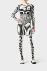 Robe Body Morphing - Écru & Navy