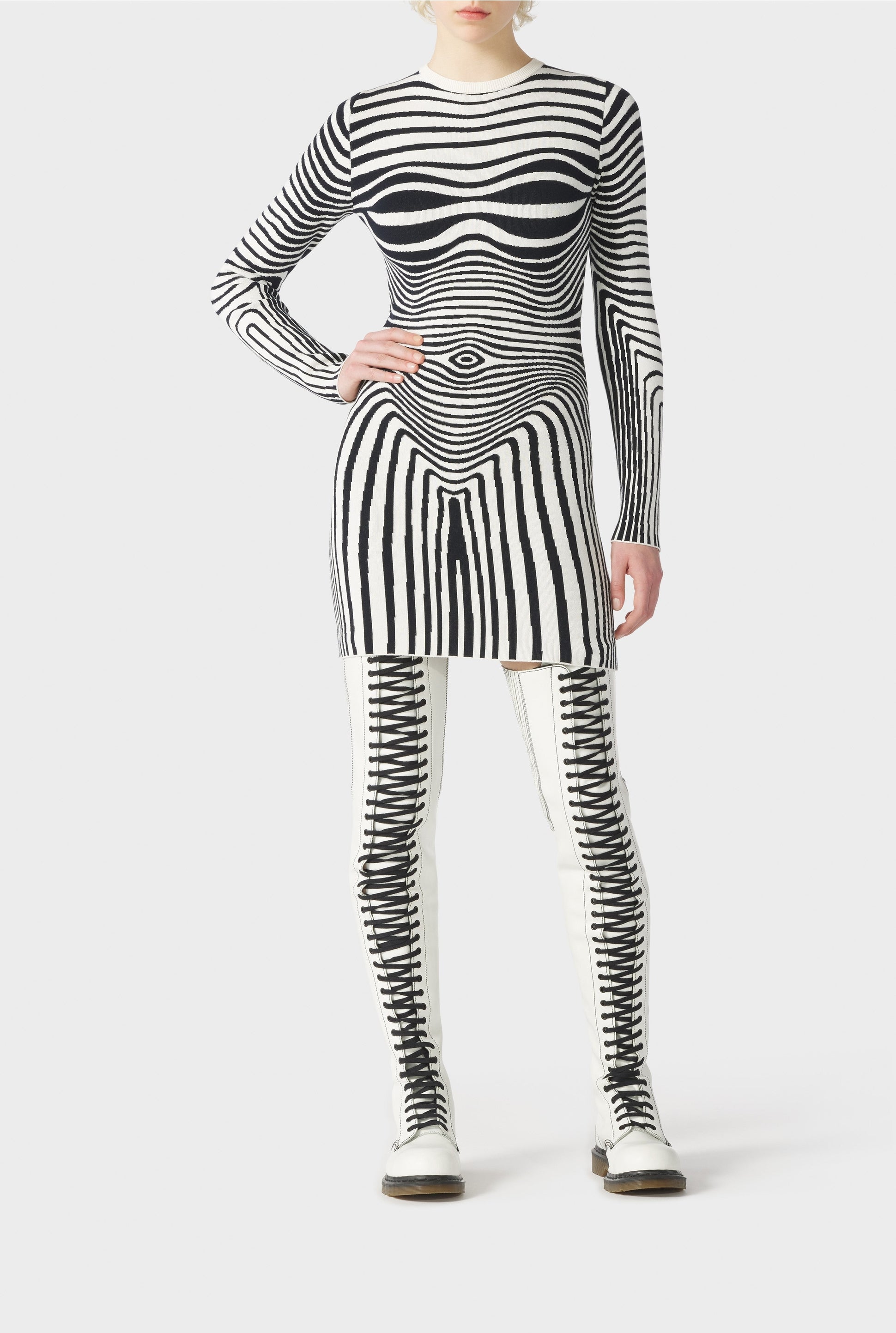 Robe Body Morphing - Écru & Navy