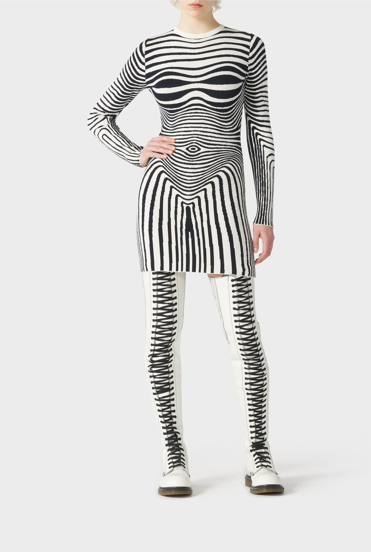 Robe Body Morphing - Écru & Navy