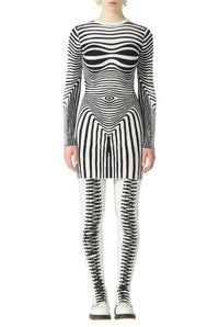 Robe Body Morphing - Écru & Navy