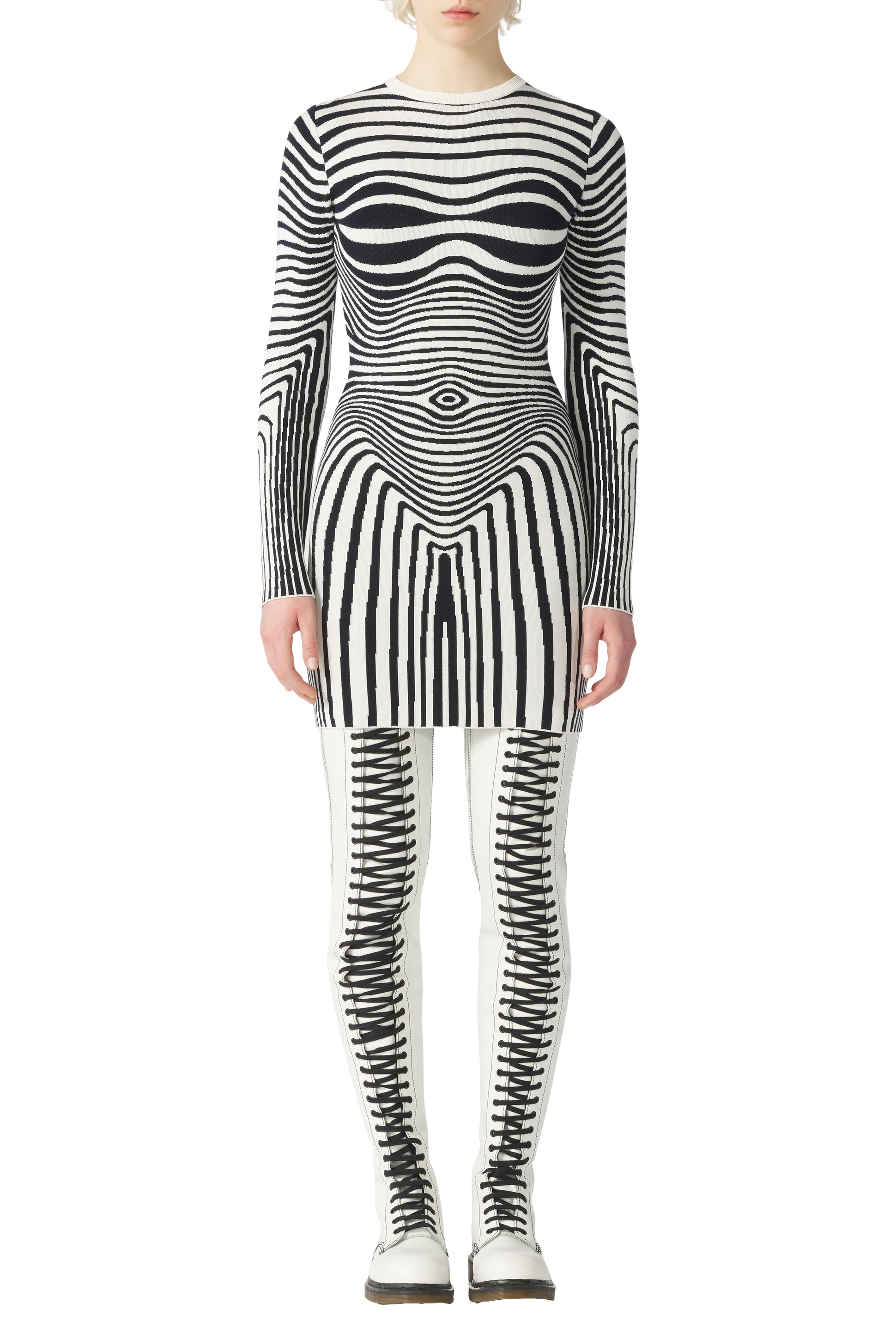 Robe Body Morphing - Écru & Navy