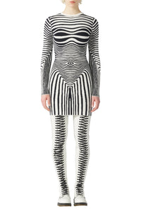 Robe Body Morphing - Écru & Navy