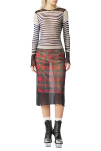 Robe Flower marinière Kilt - White & Blue & Red