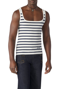 Débardeur Marin en coton - White & Navy