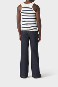 Débardeur Marin en coton - White & Navy