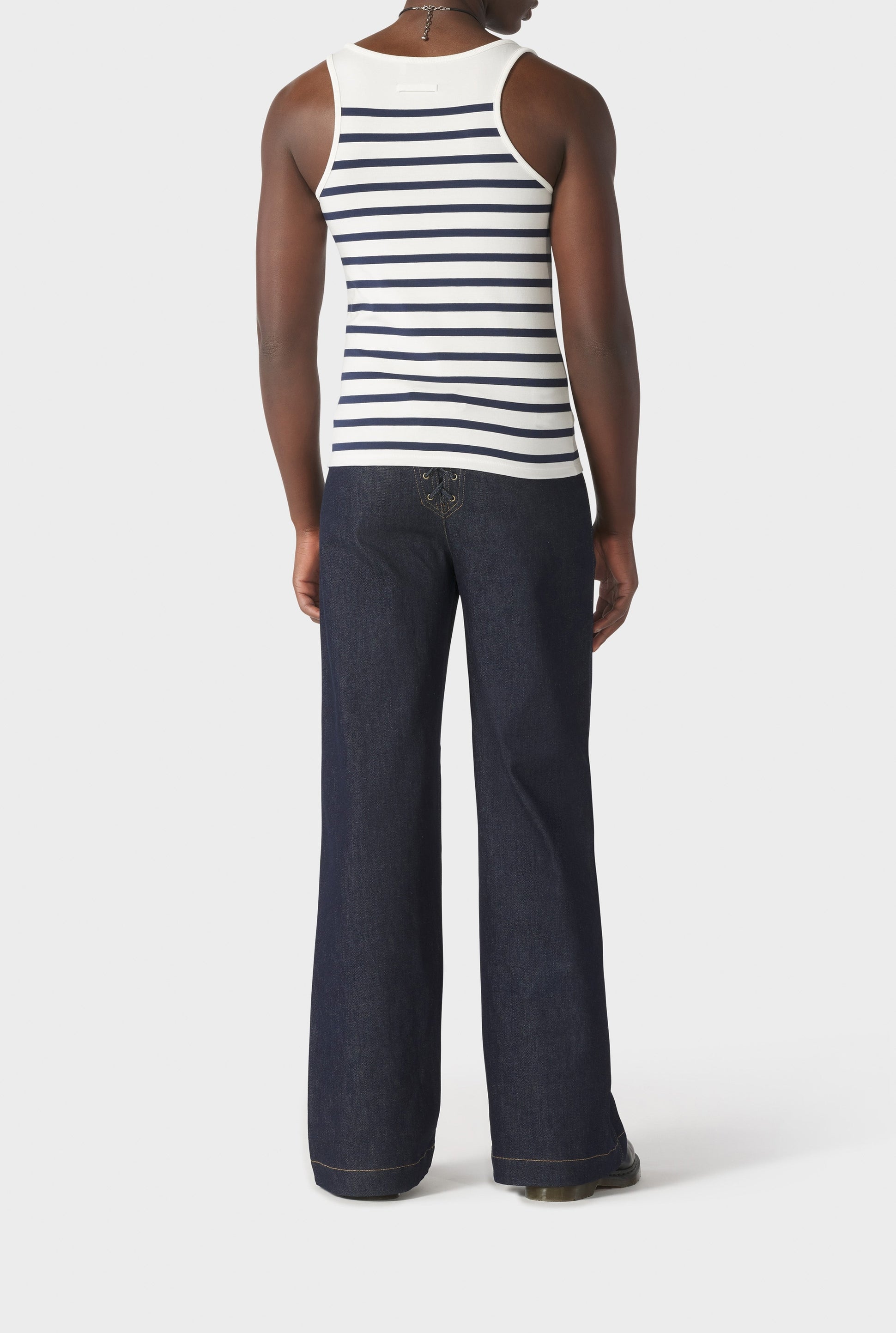 Débardeur Marin en coton - White & Navy