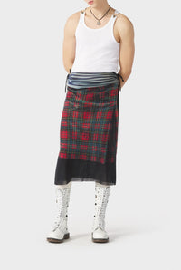 Jupe unisexe kilt à motif tartan - White & Blue & Red
