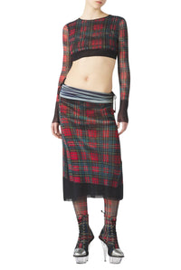 Jupe unisexe kilt à motif tartan - White & Blue & Red