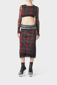 Jupe unisexe kilt à motif tartan - White & Blue & Red