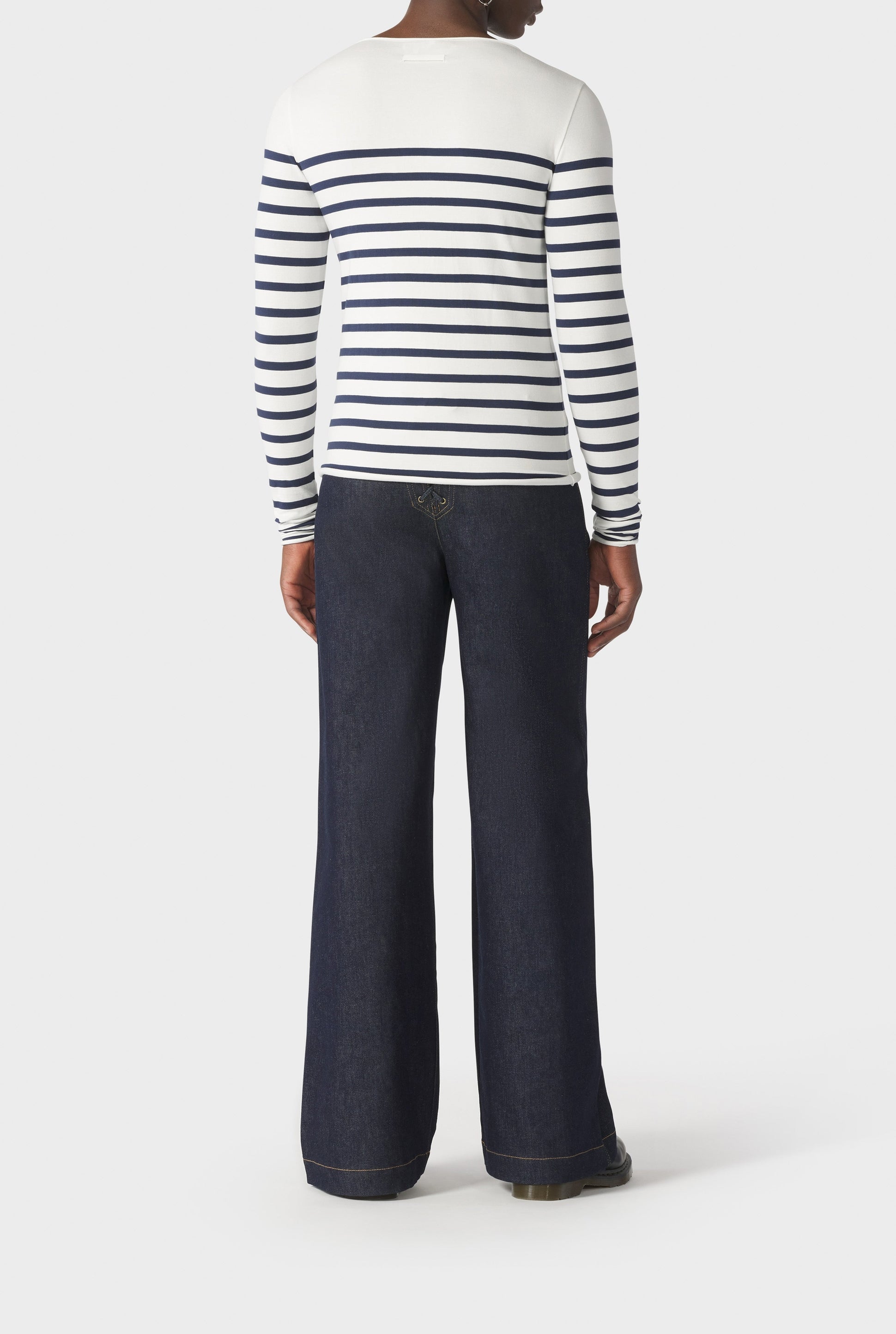 Top unisexe marinière Cœur en coton - White & Navy