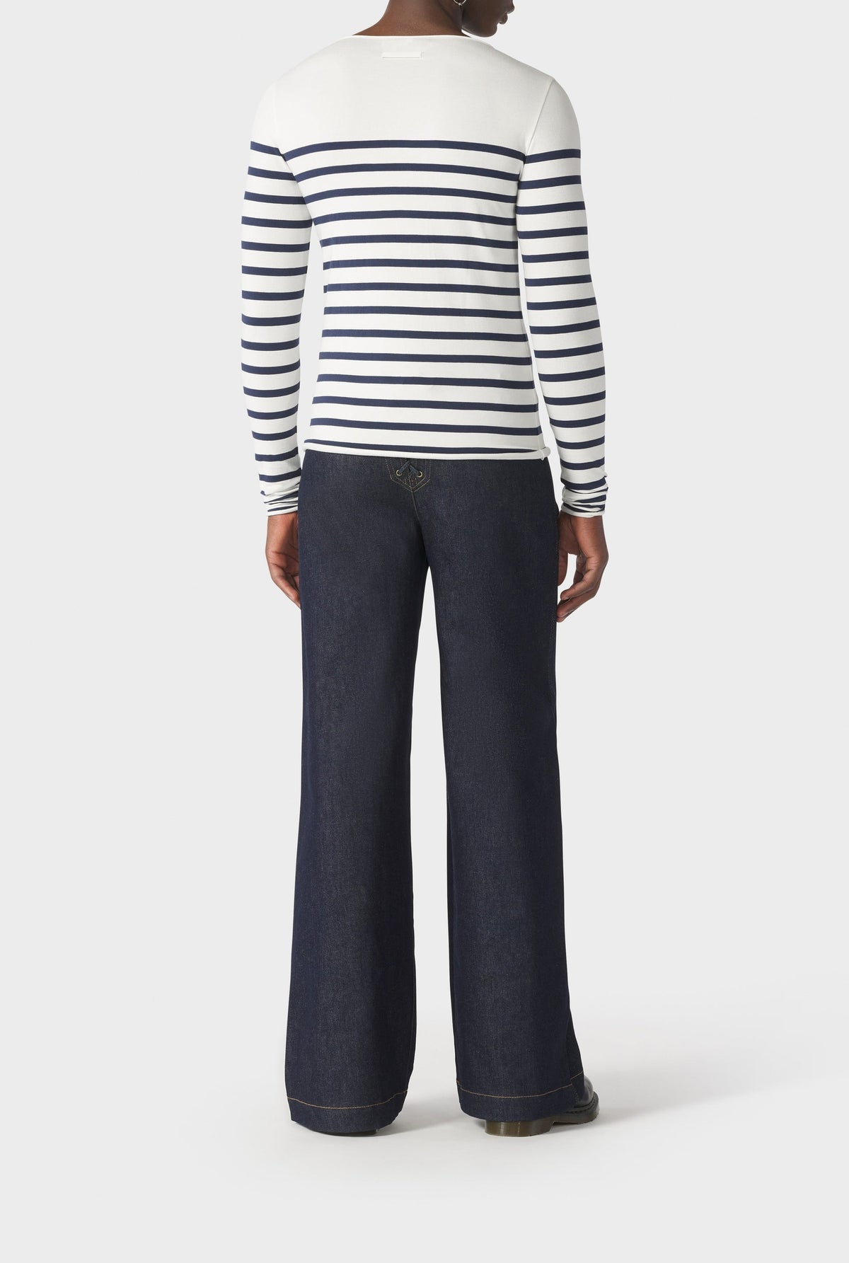 Top unisexe marinière Cœur en coton - White & Navy