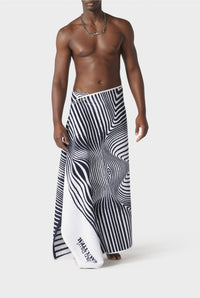 Serviette de bain imprimé - White & Navy