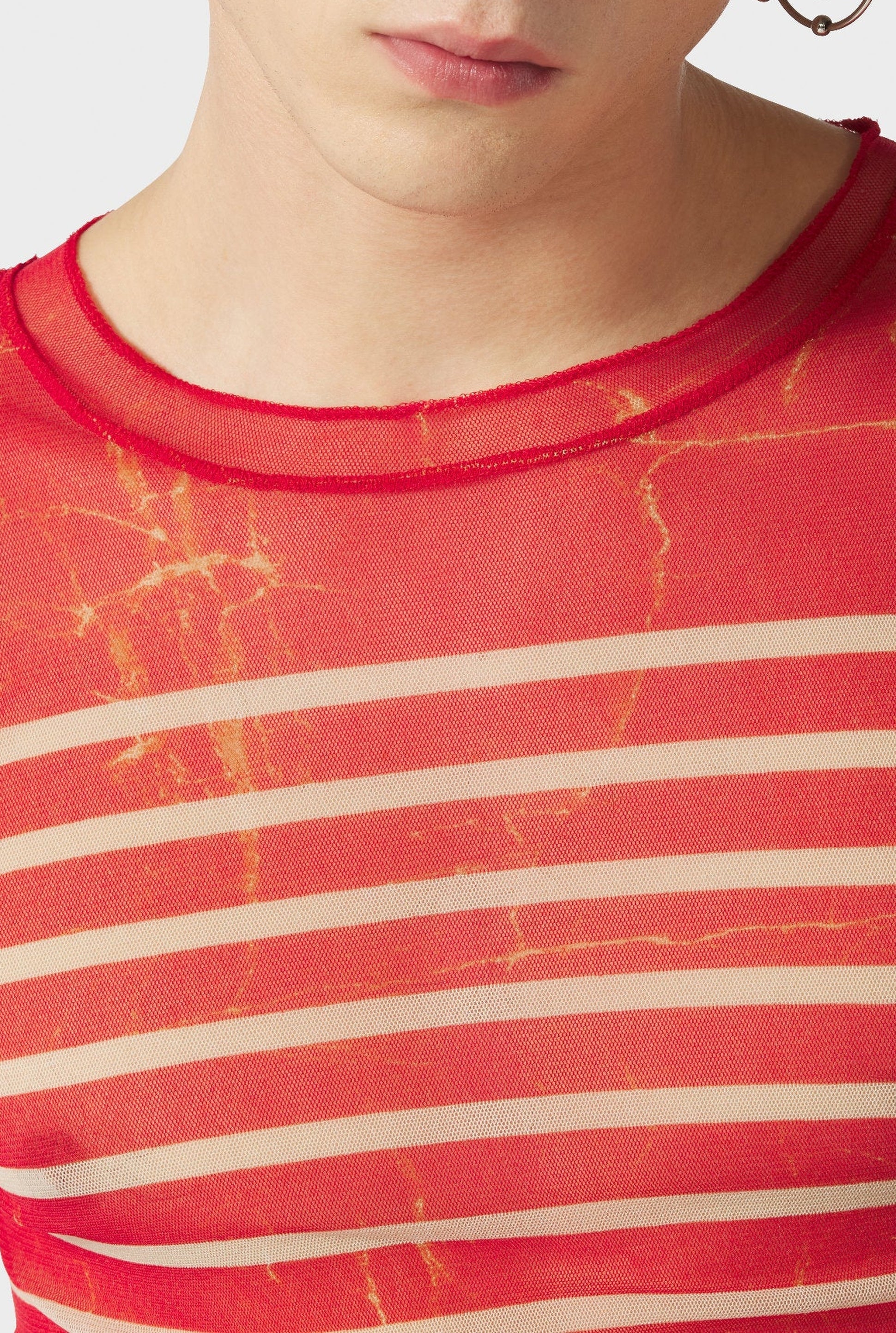 Unisex tulle sailor t-shirt - Ecru & Red