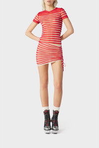 Unisex tulle sailor t-shirt - Ecru & Red