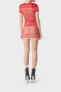 Unisex tulle sailor t-shirt - Ecru & Red