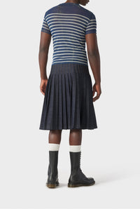 T-shirt unisexe marinière en tulle - Écru & Blue