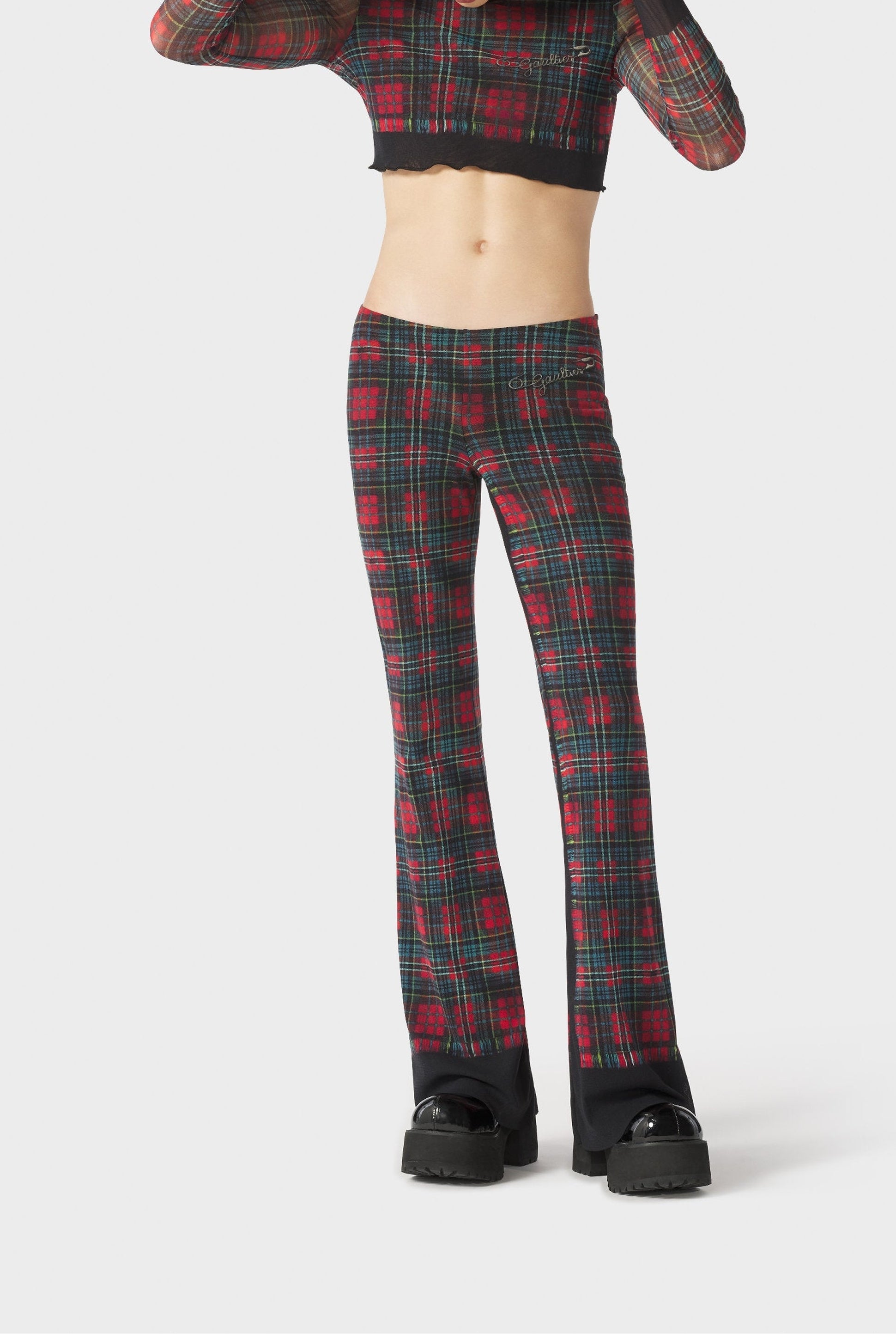 Top court à motif tartan - Black & Red & Blue