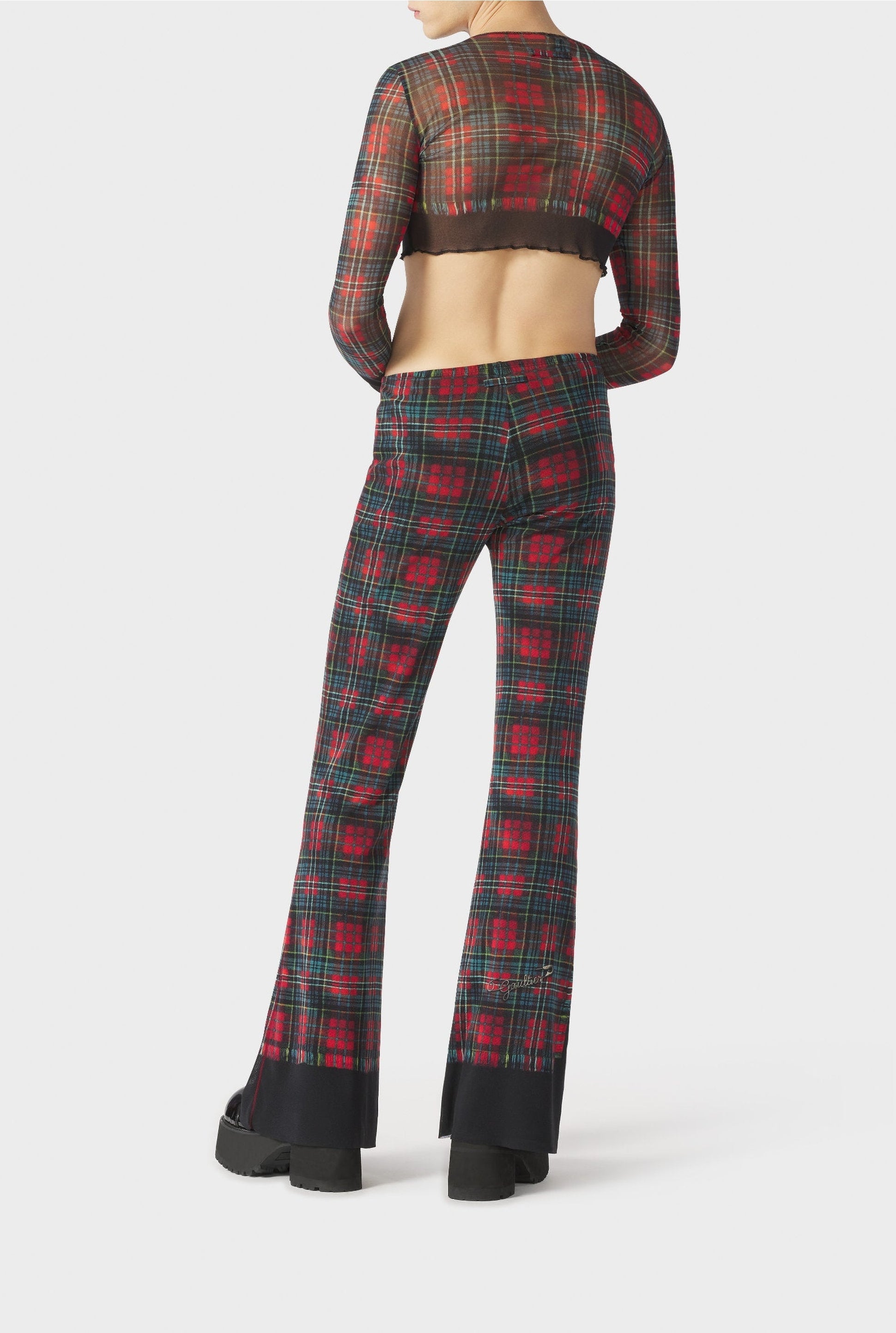 Top court à motif tartan - Black & Red & Blue