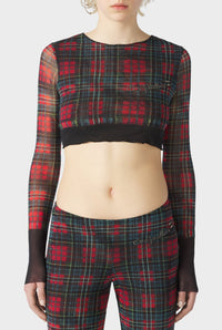 Top court à motif tartan - Black & Red & Blue
